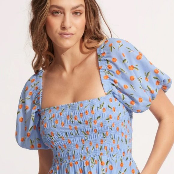 NWT Seafolly Summer Crush Mini Dress - Powder Blue - Picture 2 of 4